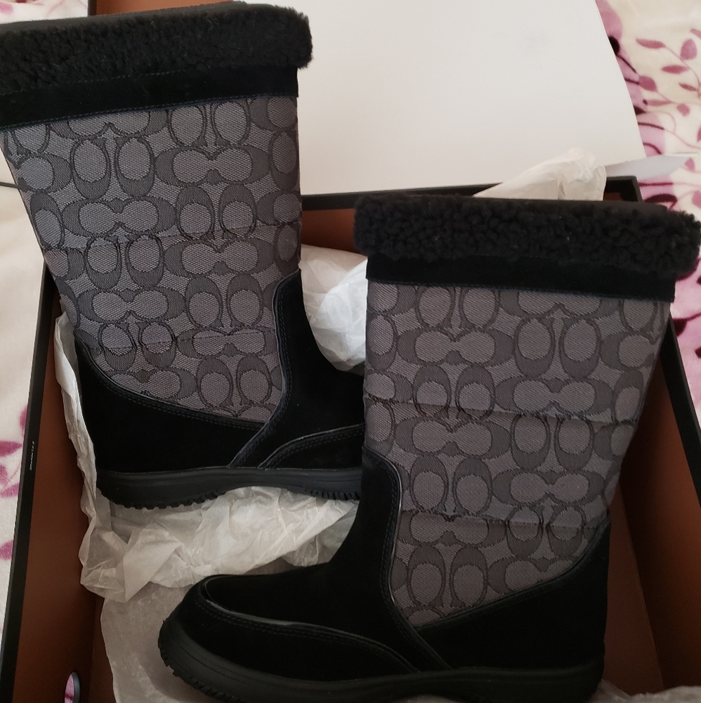 Coach Sherman Women's Suede Black/Black Boots